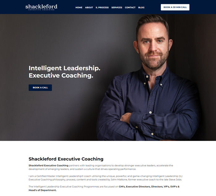 Shackleford executive coach website design by Weebly Expert