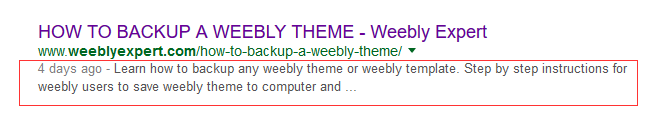 weebly seo meta description