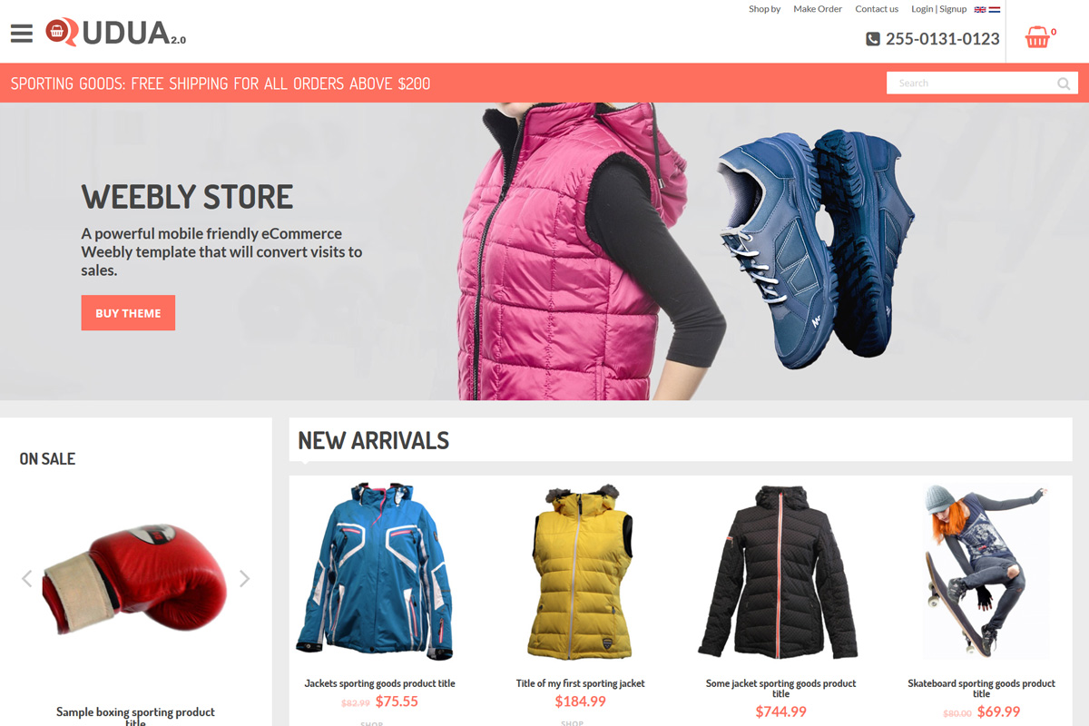 weebly theme - e-commerce website template