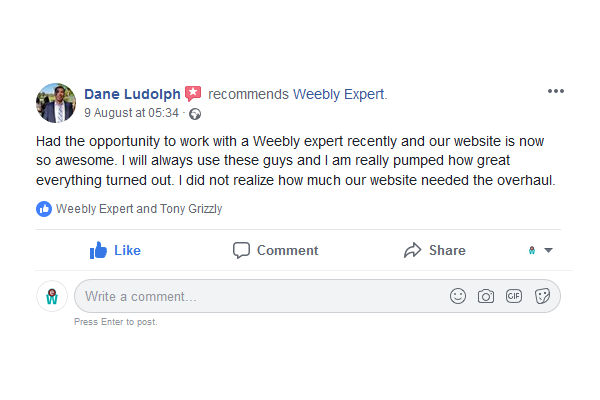 testimonials weebly expert