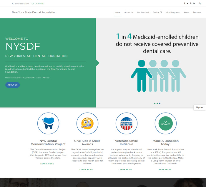New York state dental foundation website design