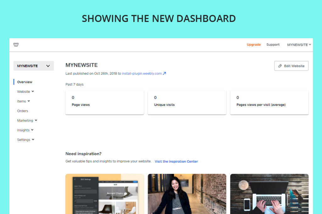 new weebly dashboard, weebly square dashboard