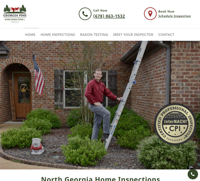 Georgia Pines home inspection weebly website design