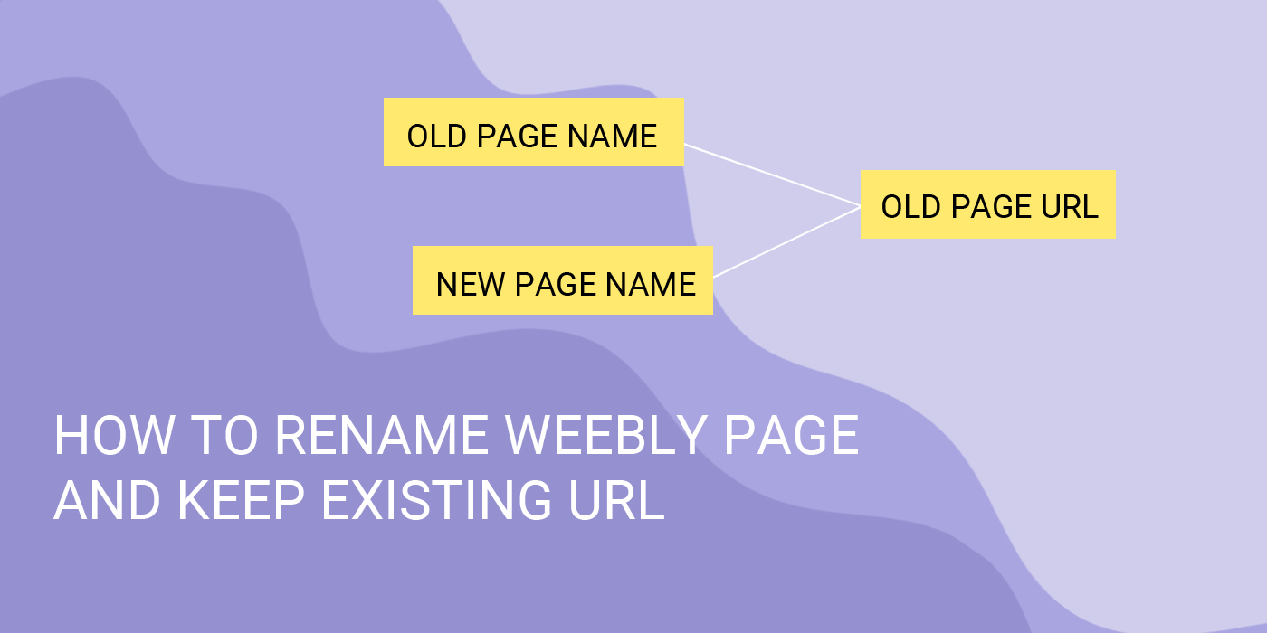 Rename Weebly Page And Keep Existing URL