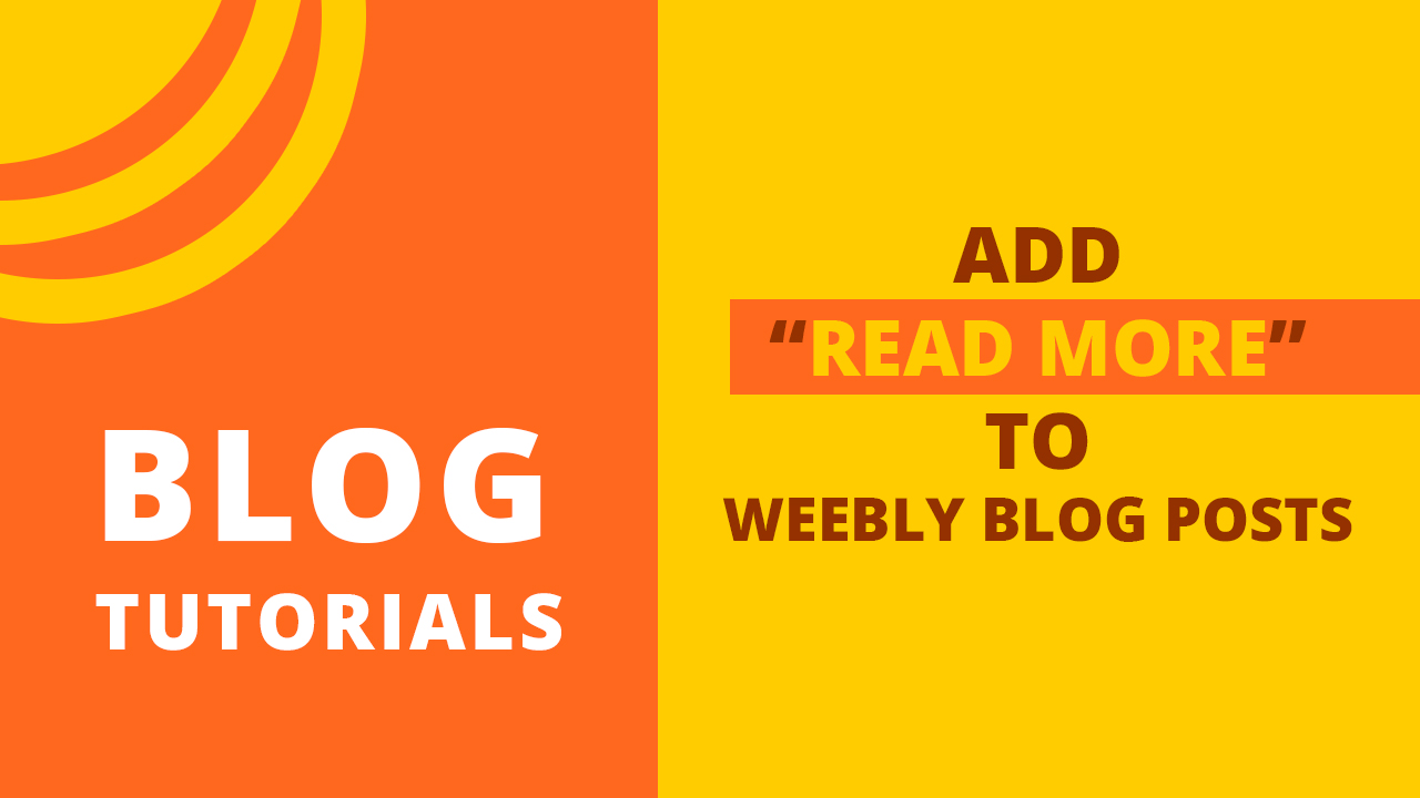 Shorten Weebly Blog Posts With “Read More” Button