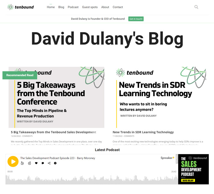 David Dulany's Blog - tenbound Weebly blog