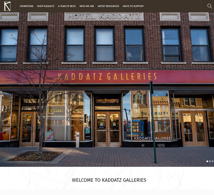 Kaddatz Galleries website for art gallery
