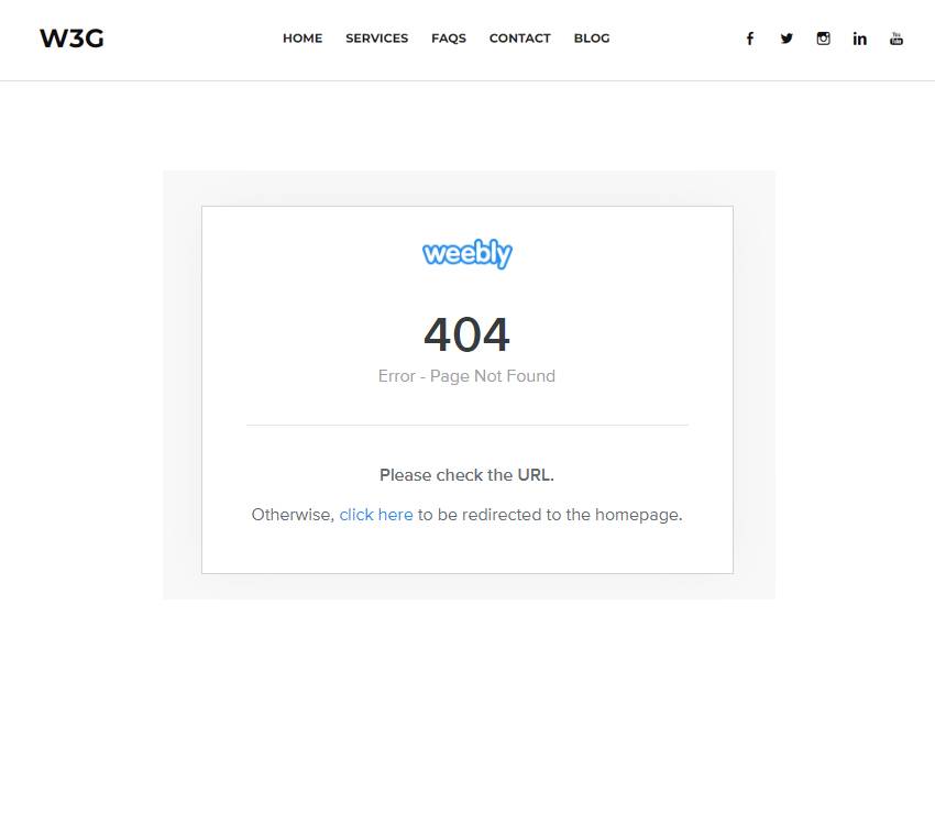 Weebly default 404 page