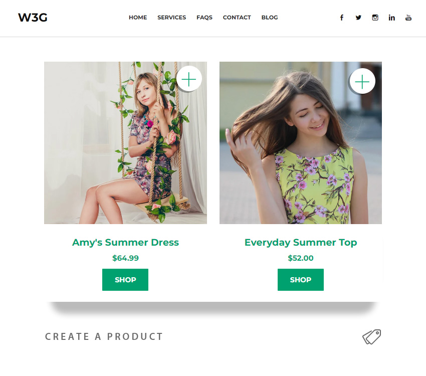 Create a product for Weebly website
