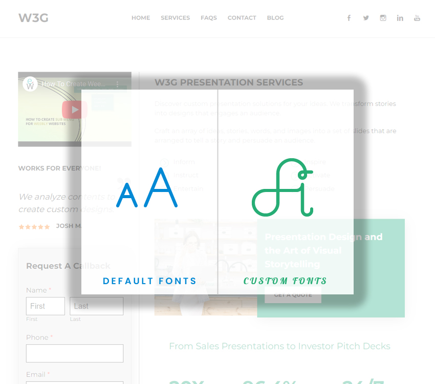 Install custom font or use Google font for Weebly website