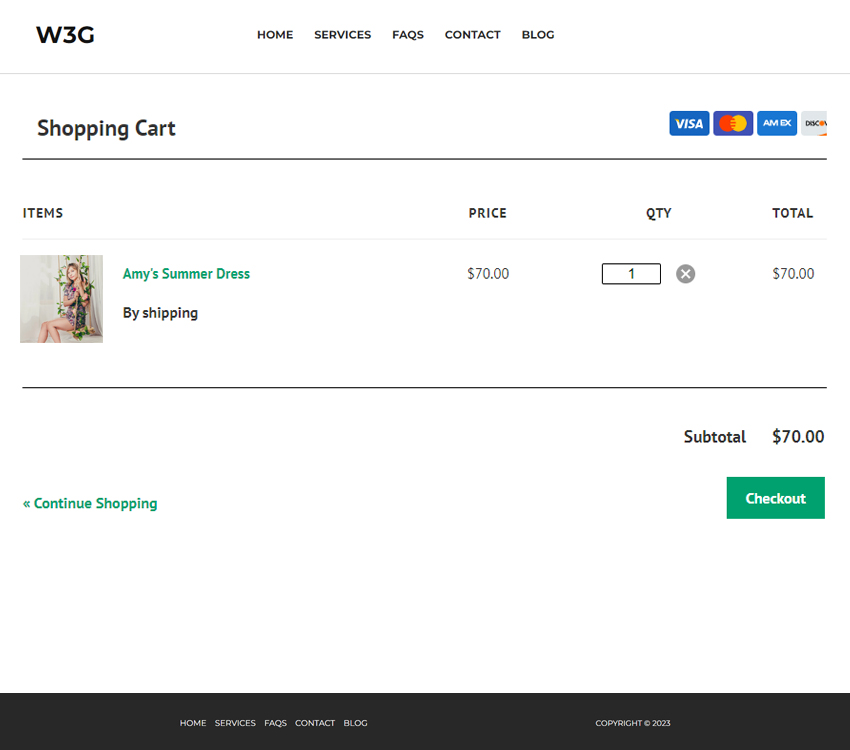 Style Weebly checkout page to look better