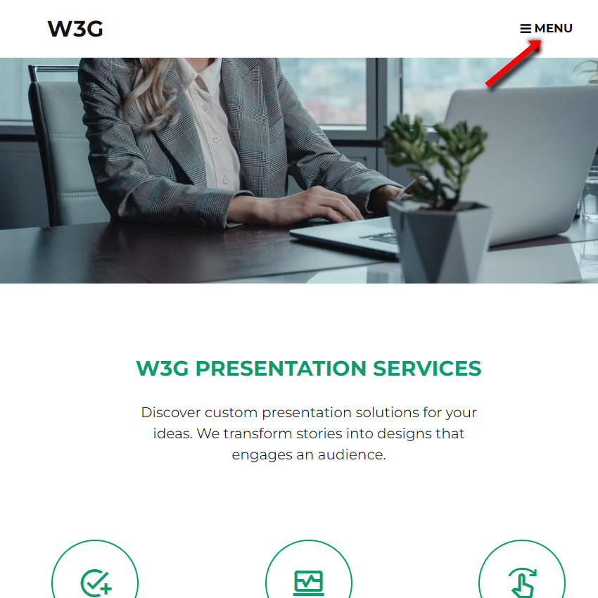New Weebly website mobile menu design