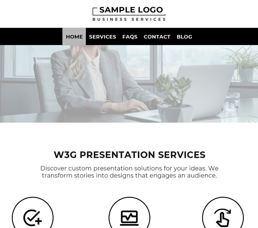Center Weebly website logo in the header