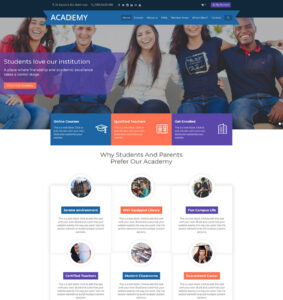 Academy template - custom weebly website