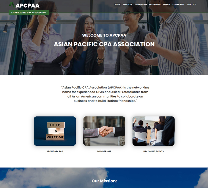 Asian CPA association website made with Weebly