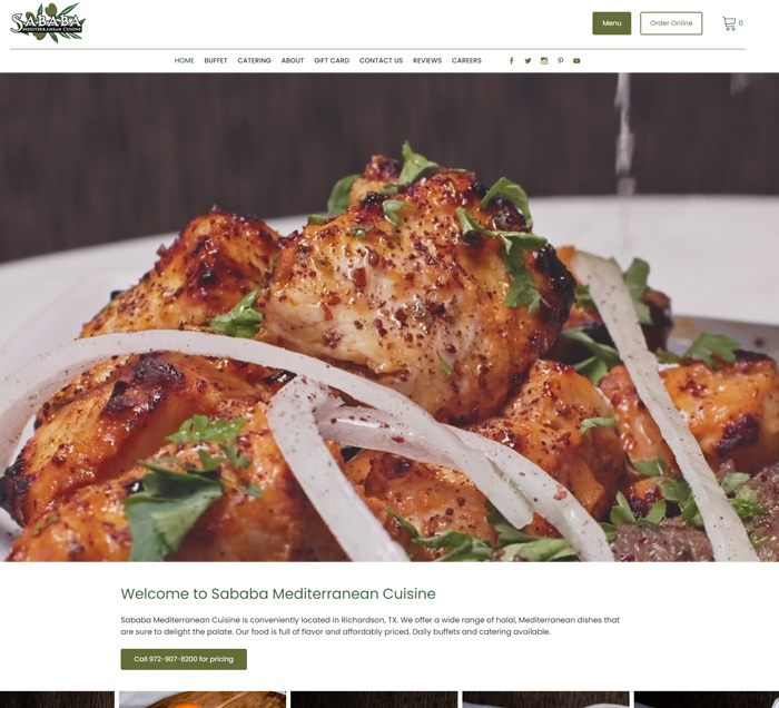 Sababa Cuisine restaurant website