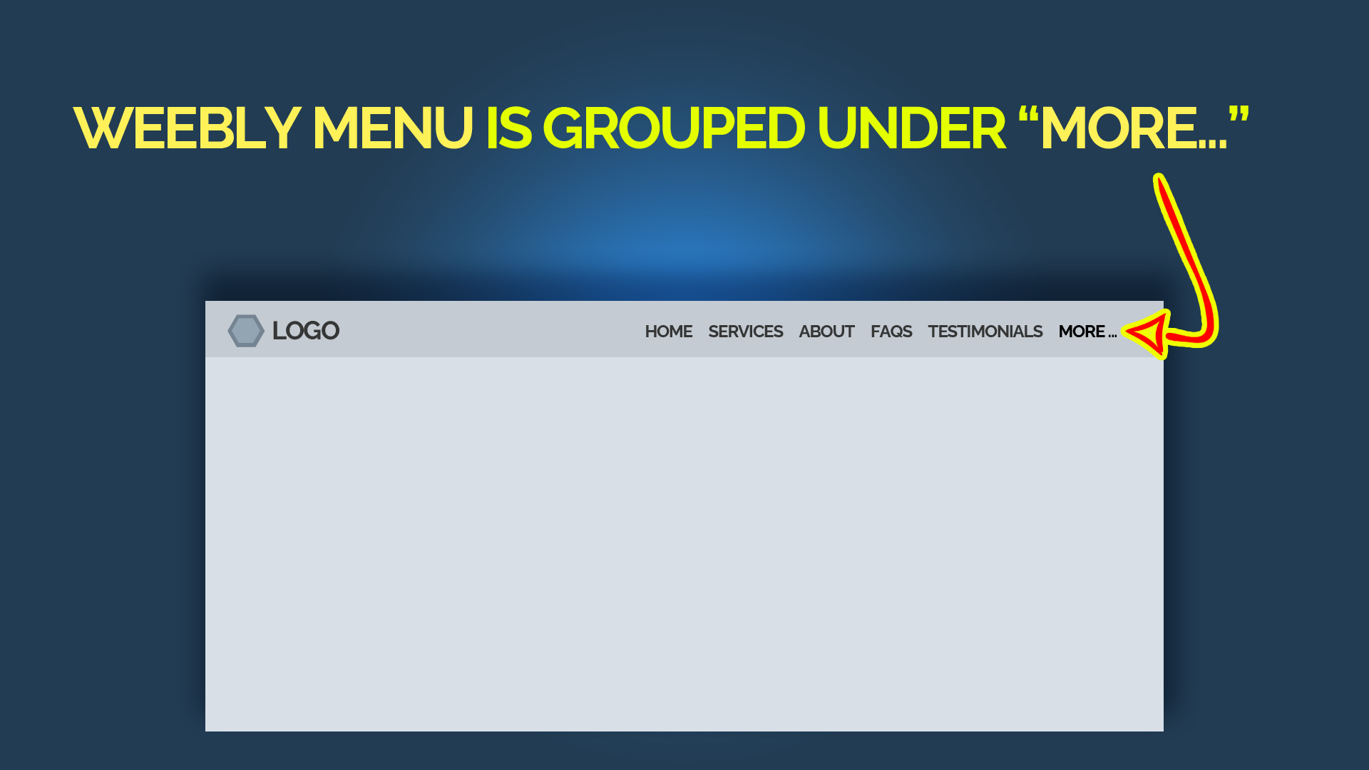 Weebly Menu is Grouped Under More, How to Fix it.