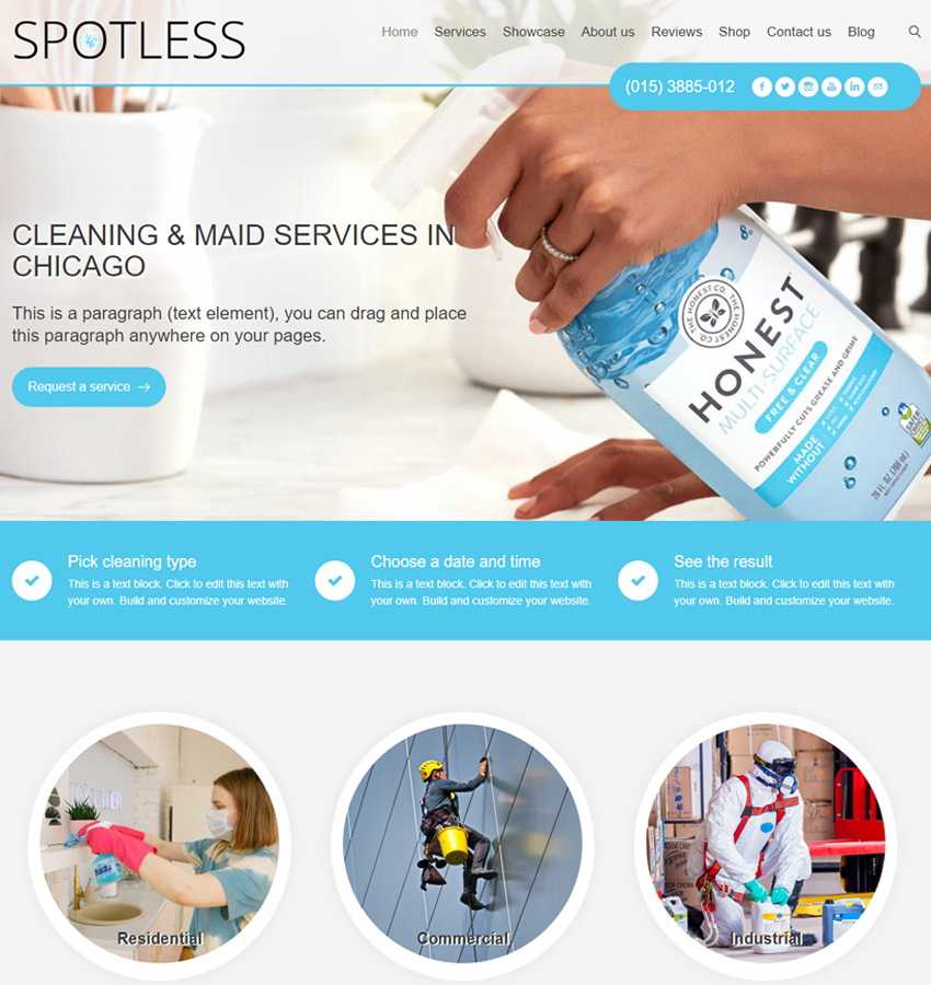 Spotless - website cleaning theme