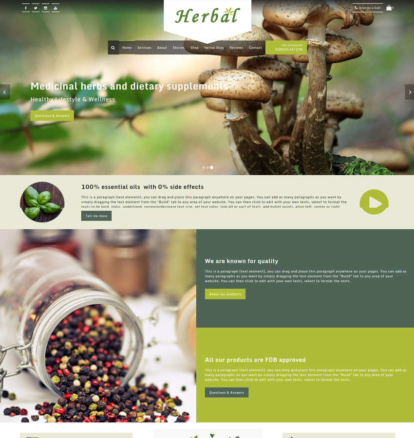 Herbal Weebly theme