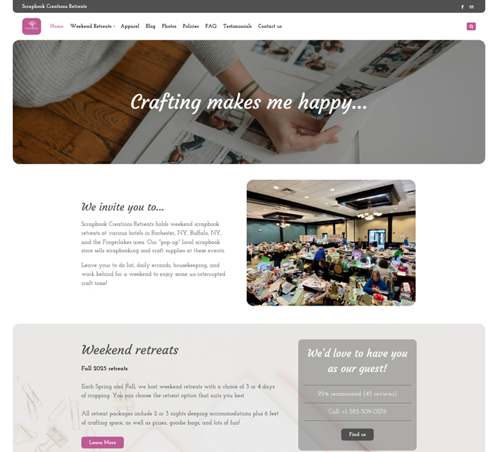 Scrapbook Creations NY website redesigned and improved