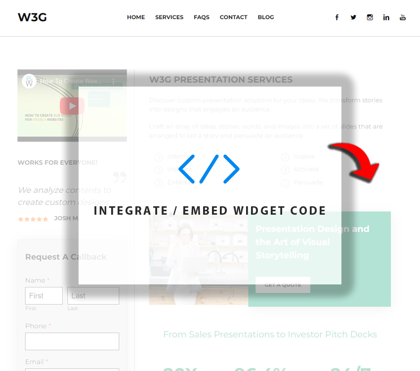 Integrate or embed code or widget from Weebly Expert